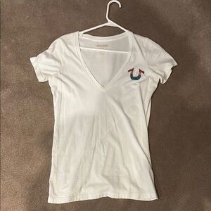 True religion white short sleeve t shirt